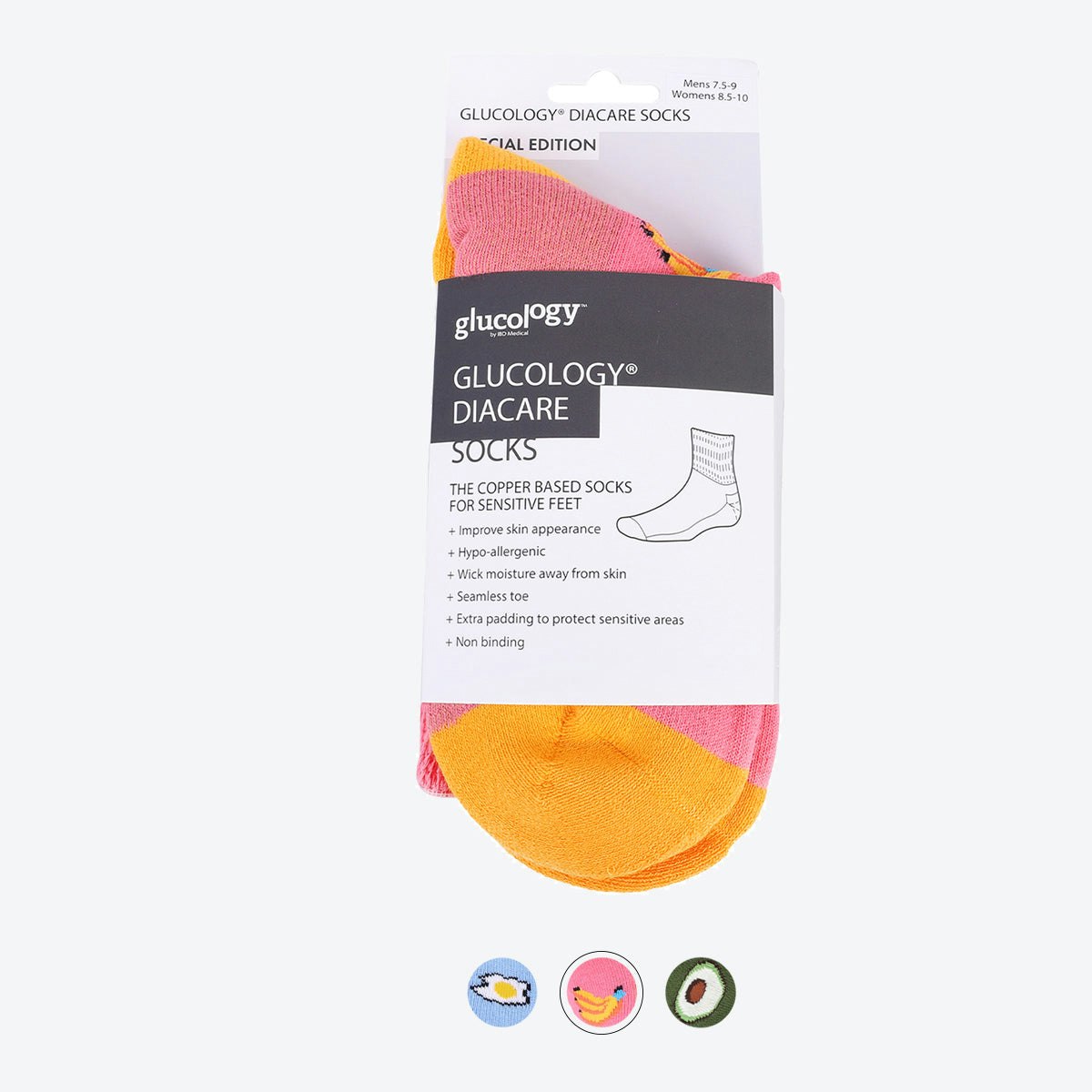 Glucology Diacare Copper Based Socks | Avocado | 2 Pack