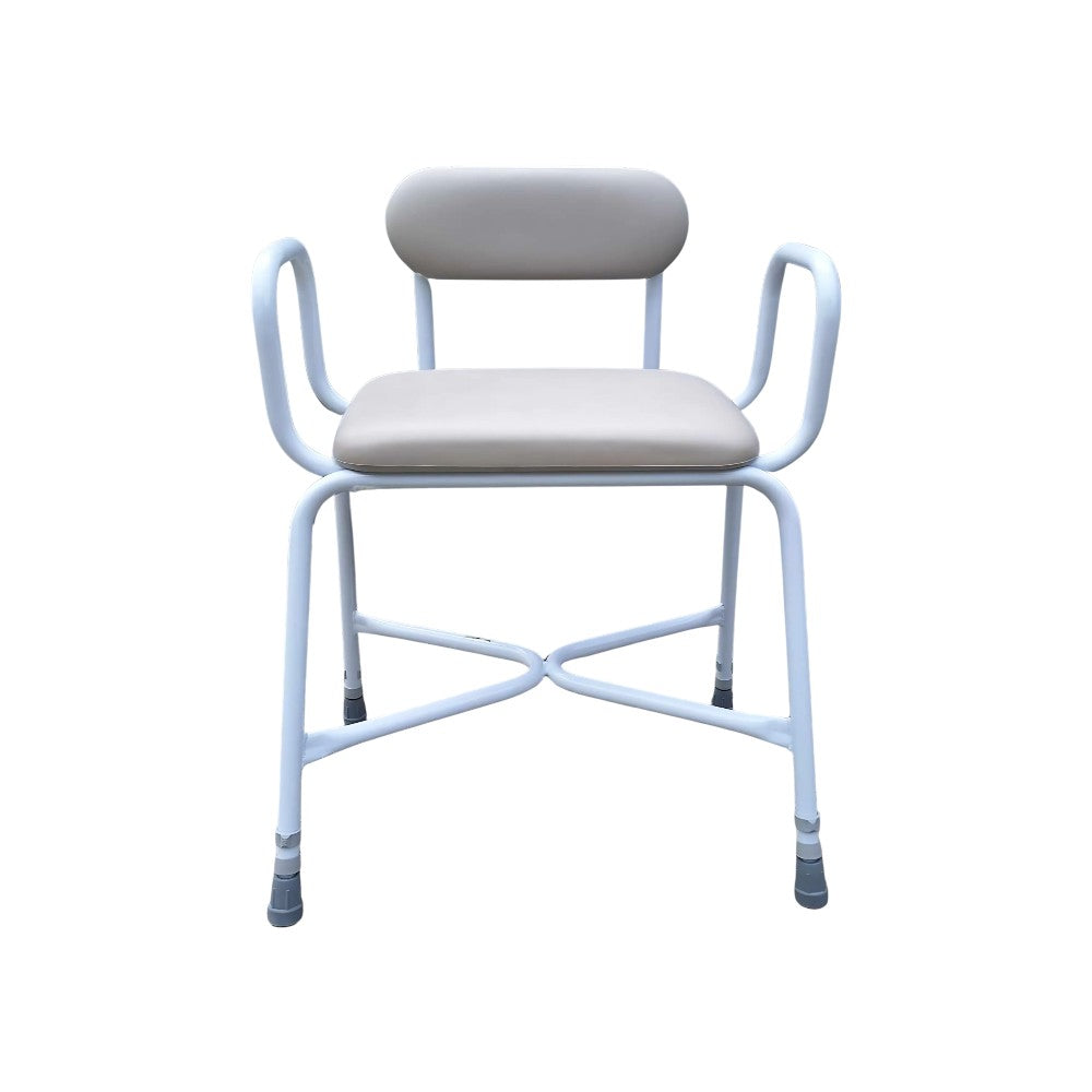 Bariatric Perching Stool with Arms and Backrest - Heavy-Duty Support & Comfort