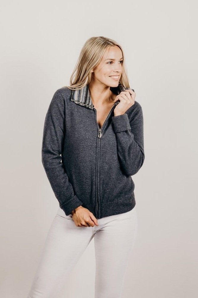 Merinosilk Stripe Trim Jacket