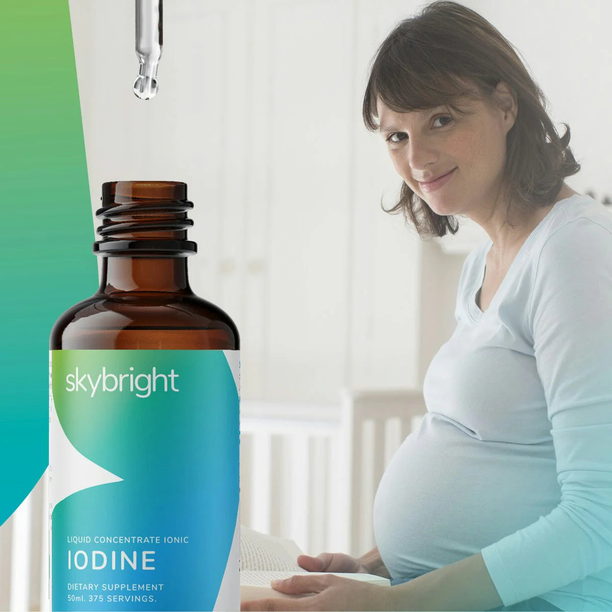 Skybright Iodine Liquid Mineral - 100% Bioavailable Thyroid Support Supplement