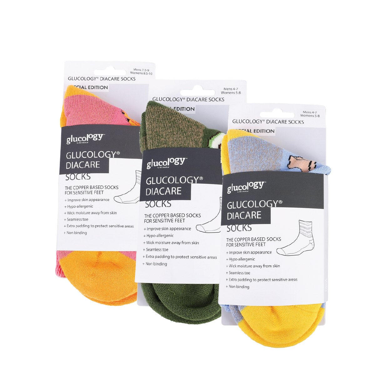 Glucology Diacare Copper Based Socks | Avocado | 2 Pack