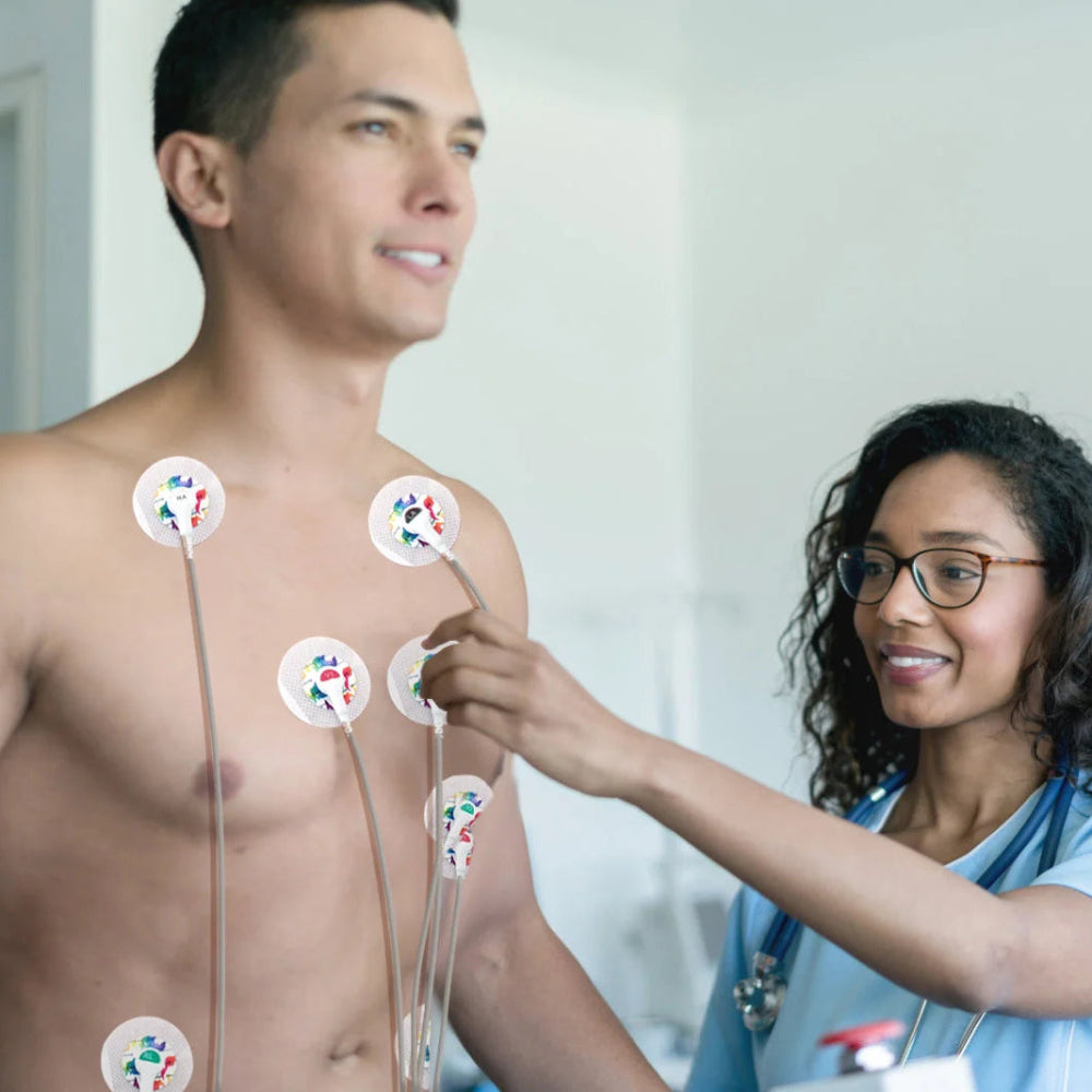 12-Lead AI Holter ECG Monitor — AI analysis detects 17 abnormal heart event types