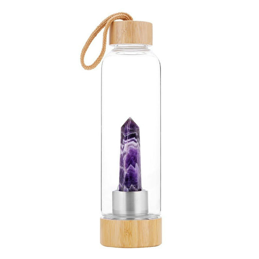 Crystal Bamboo Bottles - Amethyst