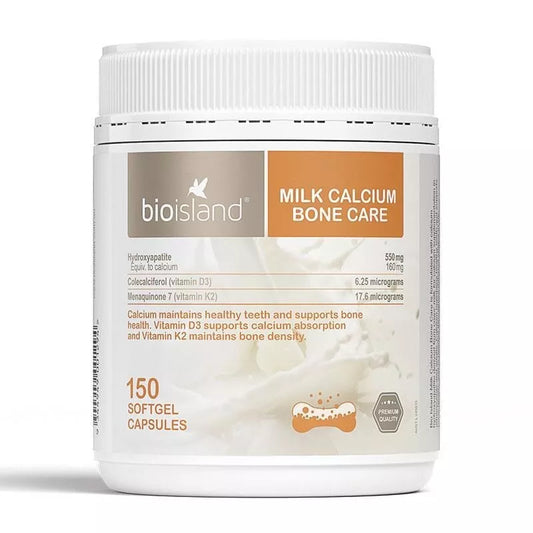 BioIsland Milk Calcium Bone Care for Kids - 150 Capsules