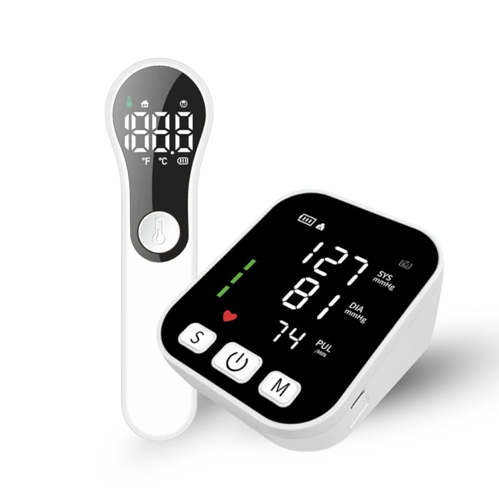 Blood Pressure Monitor + Digital Thermometer Bundle