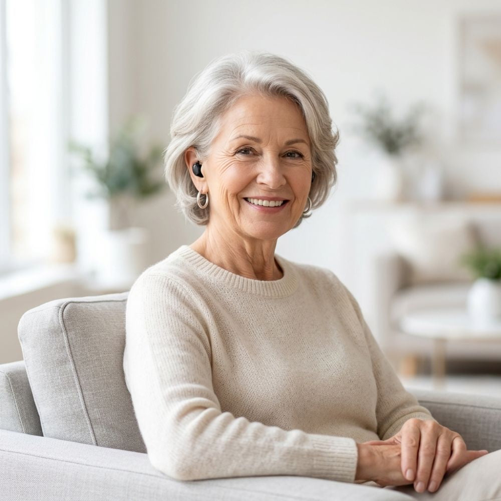 Bluetooth Rechargeable Hearing Aids with App Control & Noise Cancelling