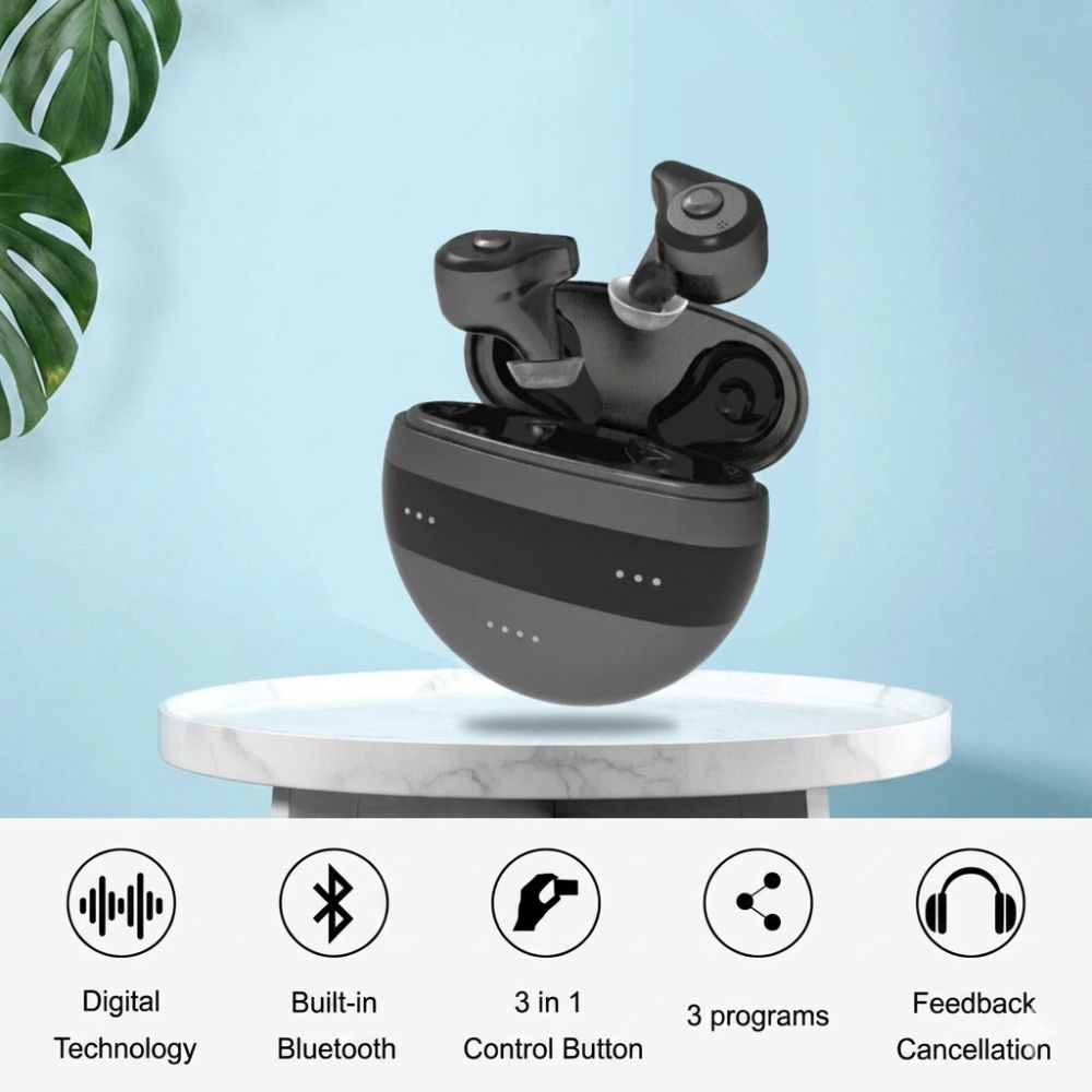 Bluetooth Rechargeable Hearing Aids with App Control & Noise Cancelling
