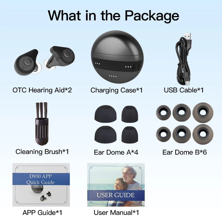 Bluetooth Rechargeable Hearing Aids with App Control & Noise Cancelling