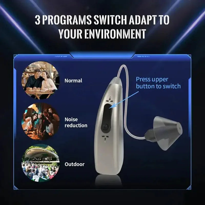 Bluetooth Noise Cancelling Hearing Aid with App Control 