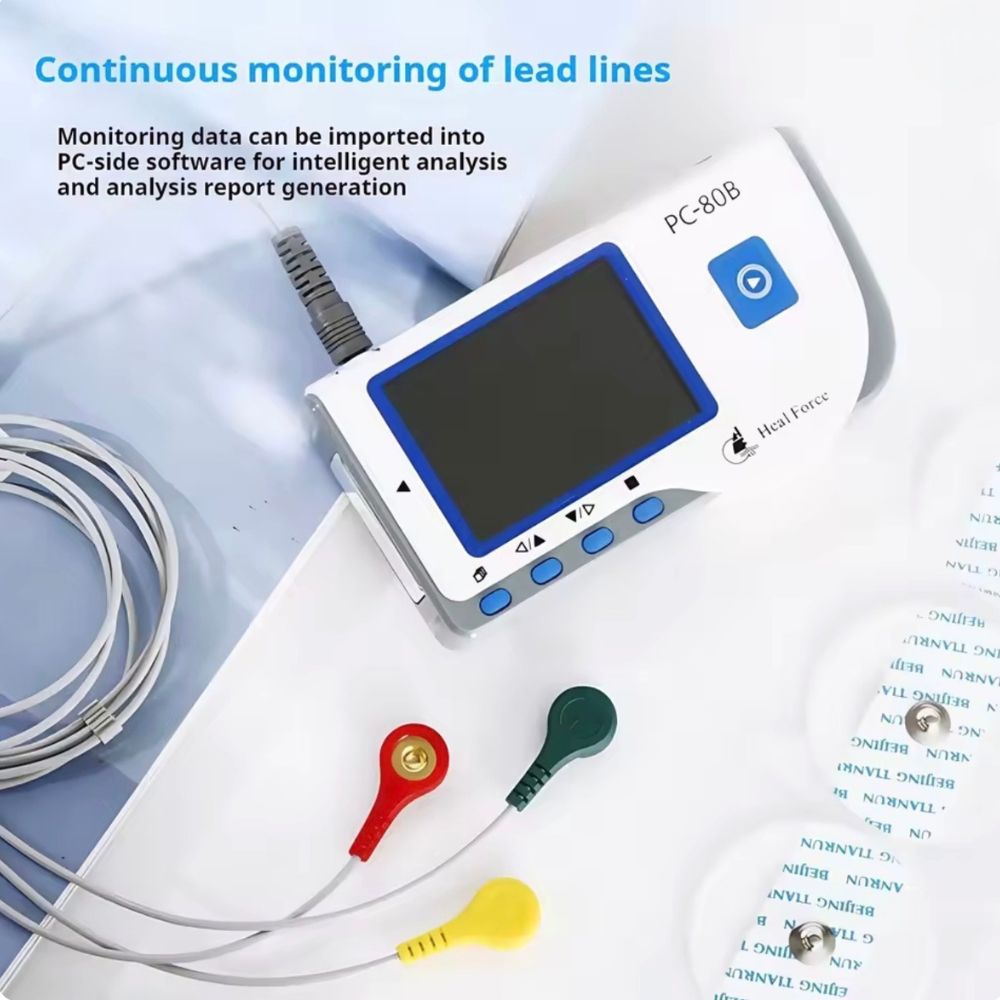 Bluetooth Portable ECG Heart Monitor – Handheld Electrocardiogram (EKG) Recorder with App & Data Storage