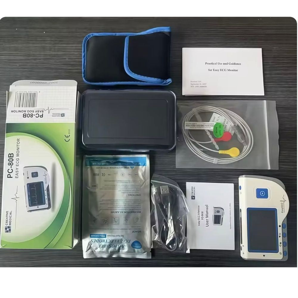 Bluetooth Portable ECG Heart Monitor – Handheld Electrocardiogram (EKG) Recorder with App & Data Storage