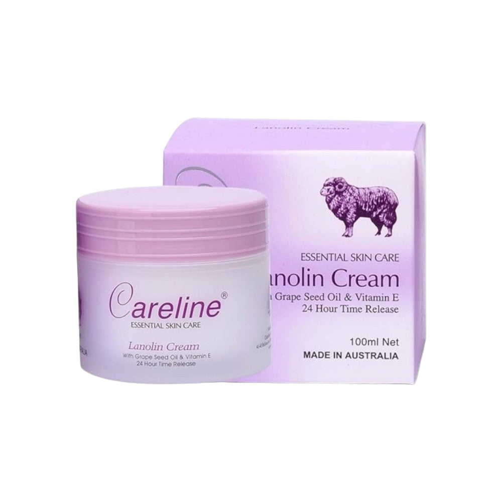 Careline Lanolin Cream Grape Seed Oil & Vit E 100ml | Anti-Aging Care