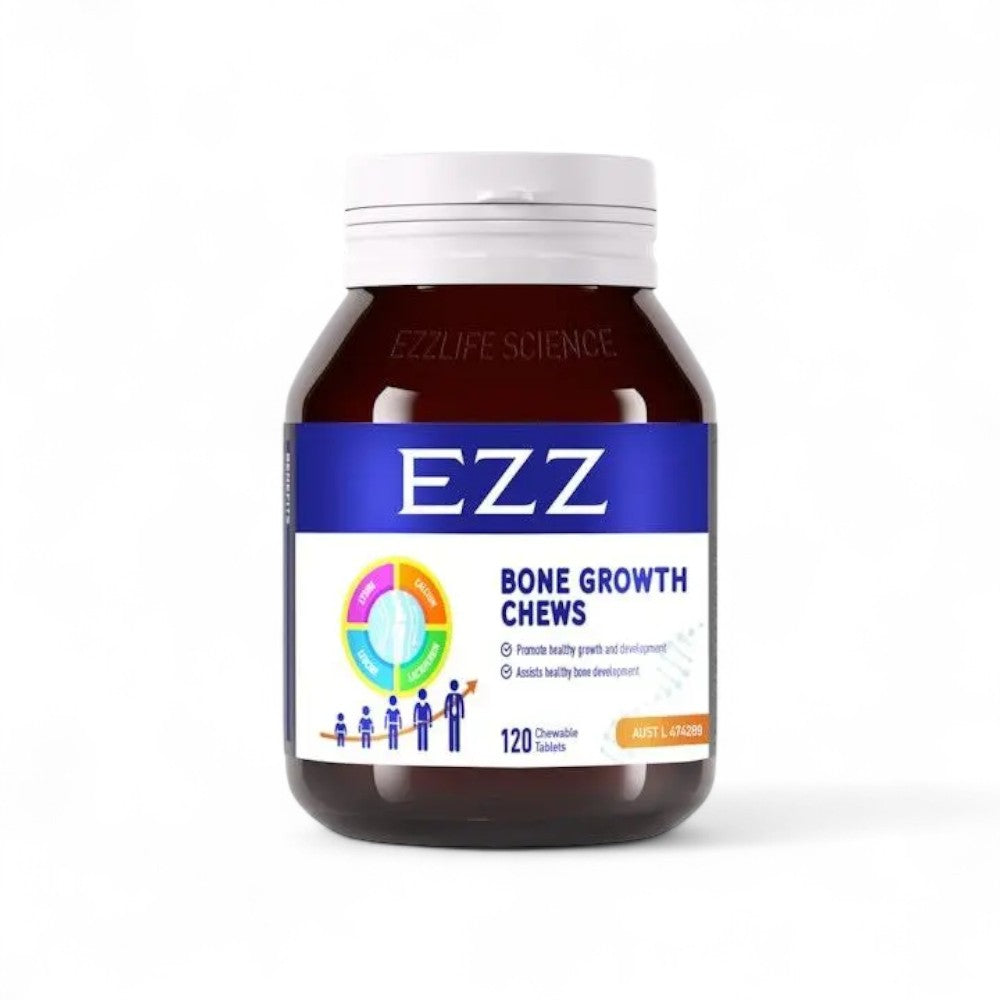 EZZ Bone Growth Chews 120 | Calcium & Vitamin D for Strong Bones