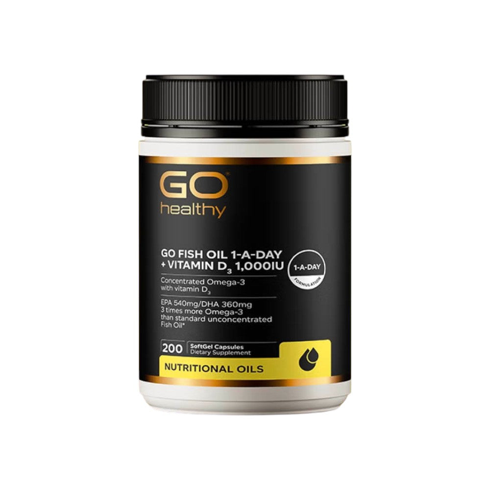Go Healthy Fish Oil One A Day 200 softgels Omega-3 D3