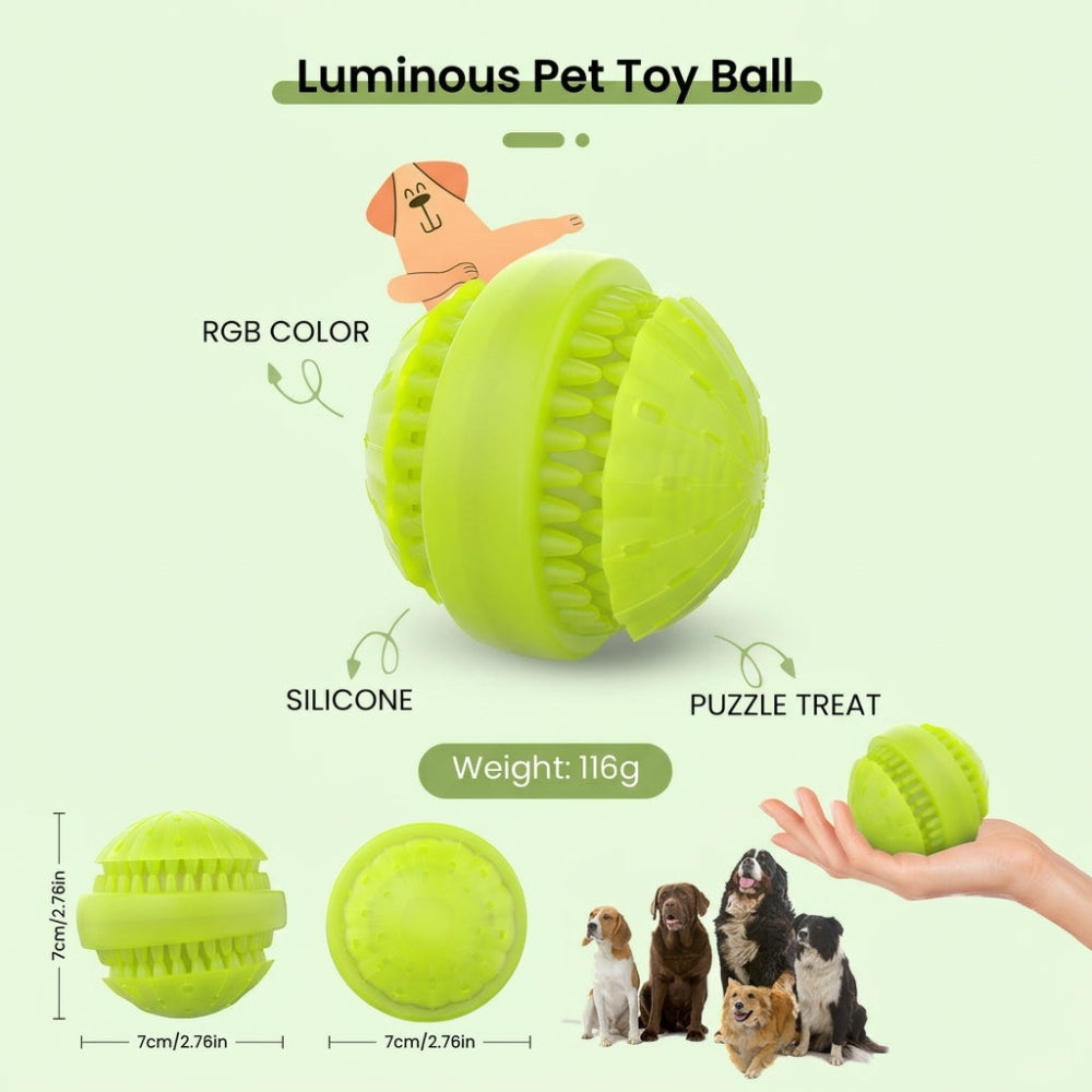 Interactive LED Dog Toy Ball – Rechargeable Floating Treat Dispenser