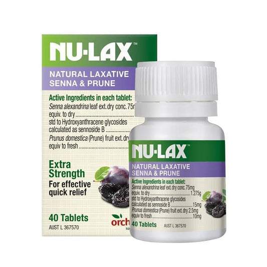 Nu-Lax Natural Laxative With Senna & Prunes - 40 Tablets