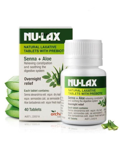 Nulax Natural Laxative Tablets with Senna and Prunes- 40 Tablets
