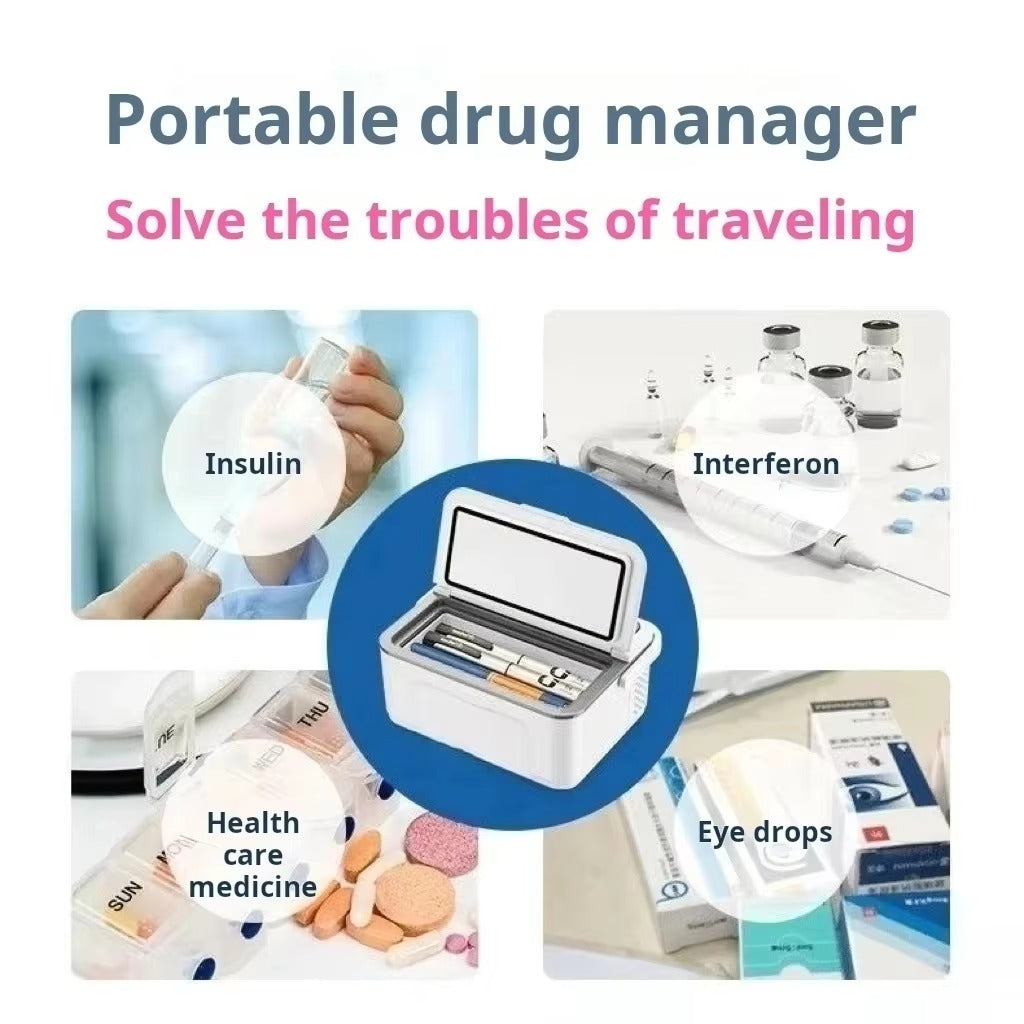  Portable Insulin Refrigerator – LED Display, Double Layer, 0–18°C