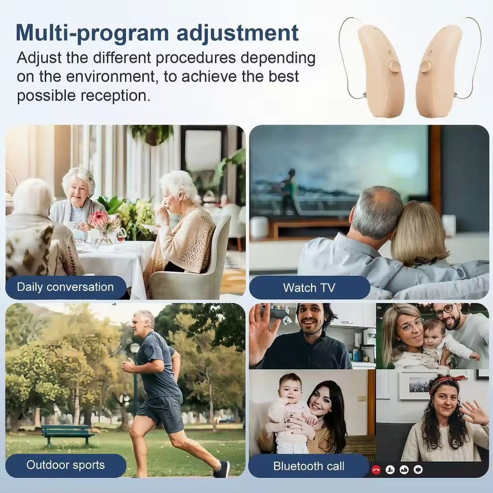 Rechargeable Bluetooth RIC Hearing Aid with App Control