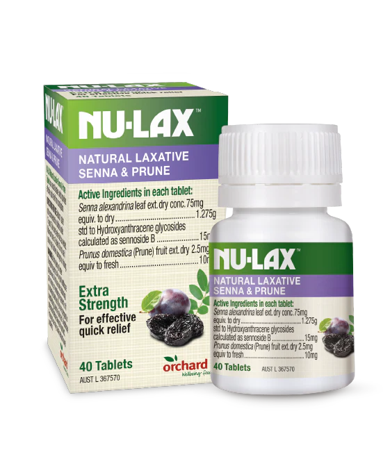 Nu-Lax Natural Laxative With Senna & Prunes - 40 Tablets — joint and bone support from Health Marketplace NZ