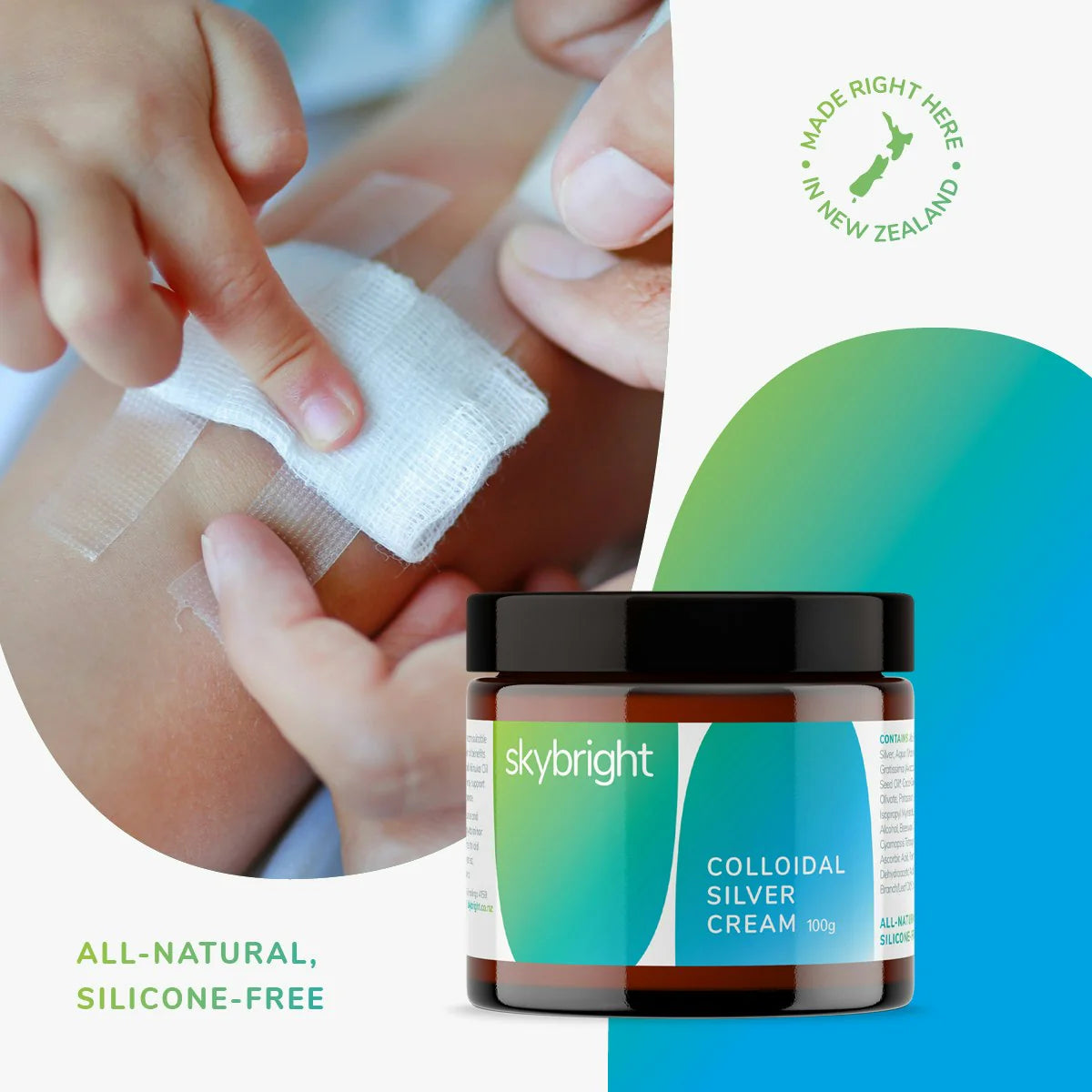 Skybright Colloidal Silver Cream 100g - Premium Mānuka Honey & Natural Healing Cream