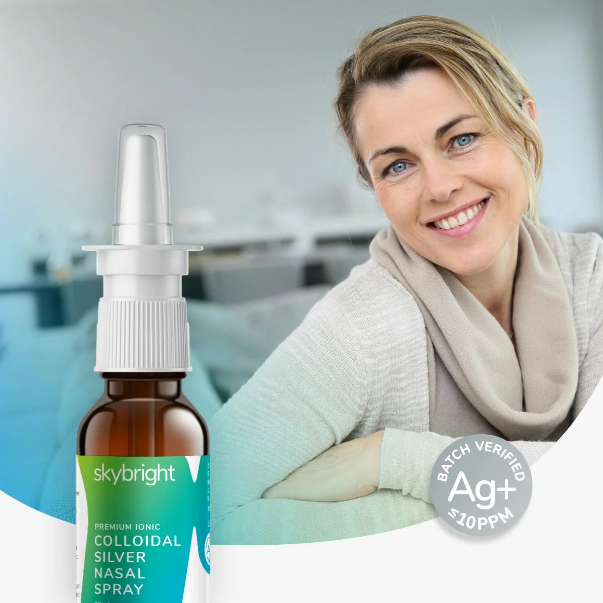 Skybright Colloidal Silver Nasal Spray 30ml - Sinus Support