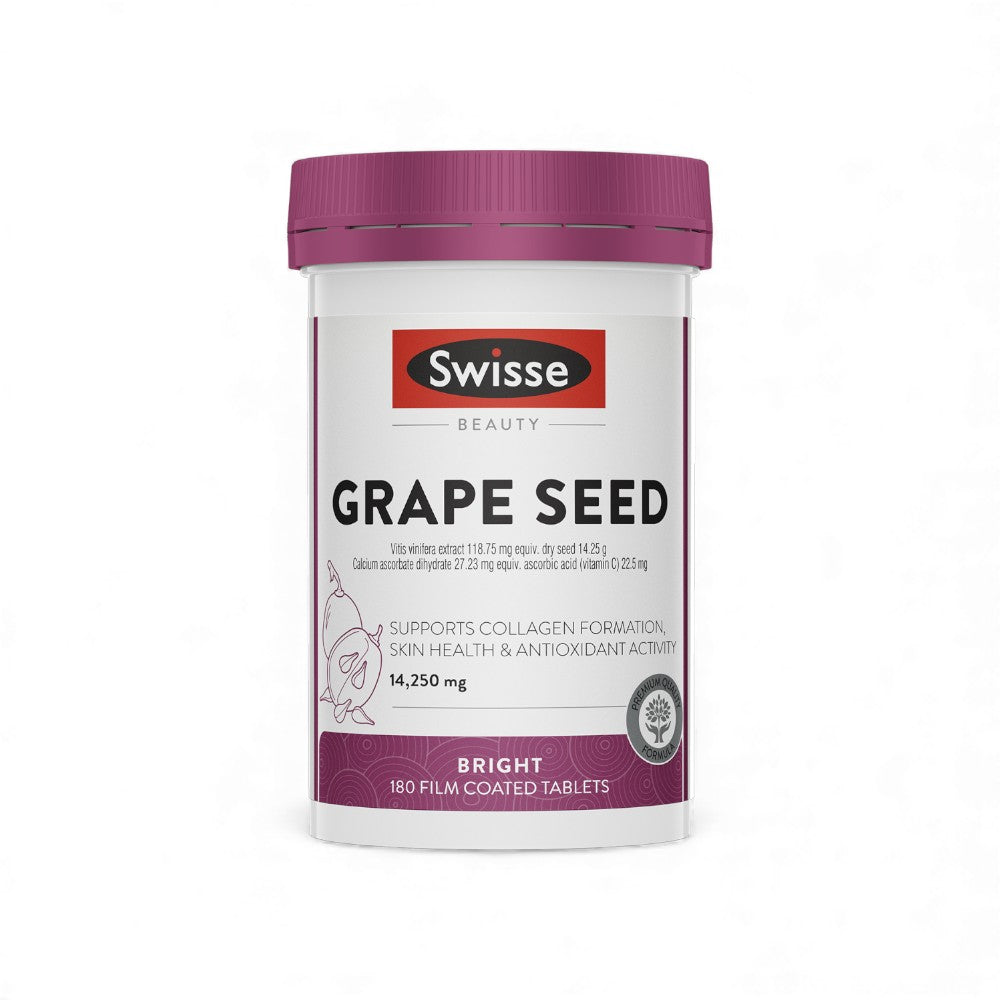 Swisse Grape Seed Bright 180 Tabs |Collagen & Antioxidant Skin Support