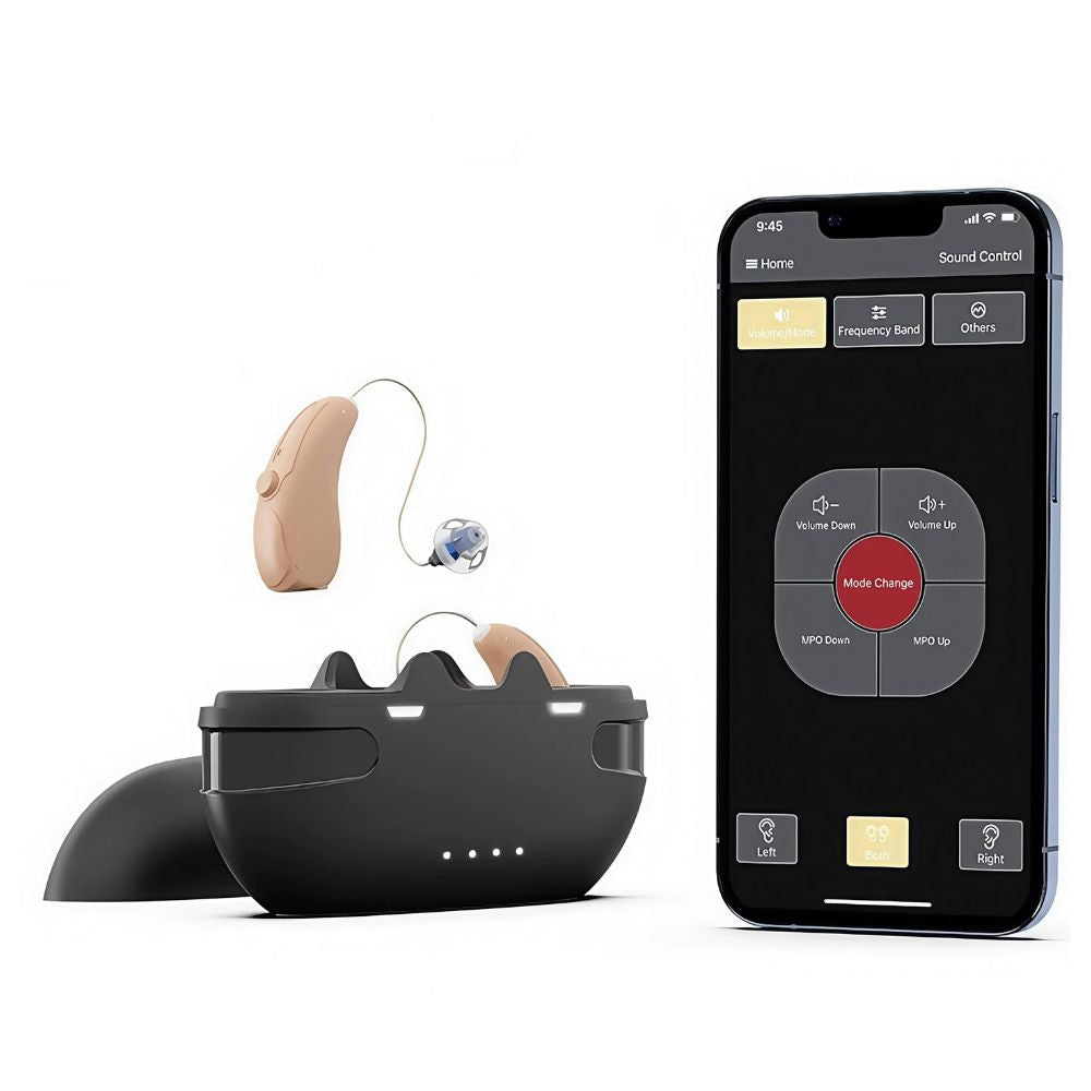 Rechargeable Bluetooth RIC Hearing Aid with App Control