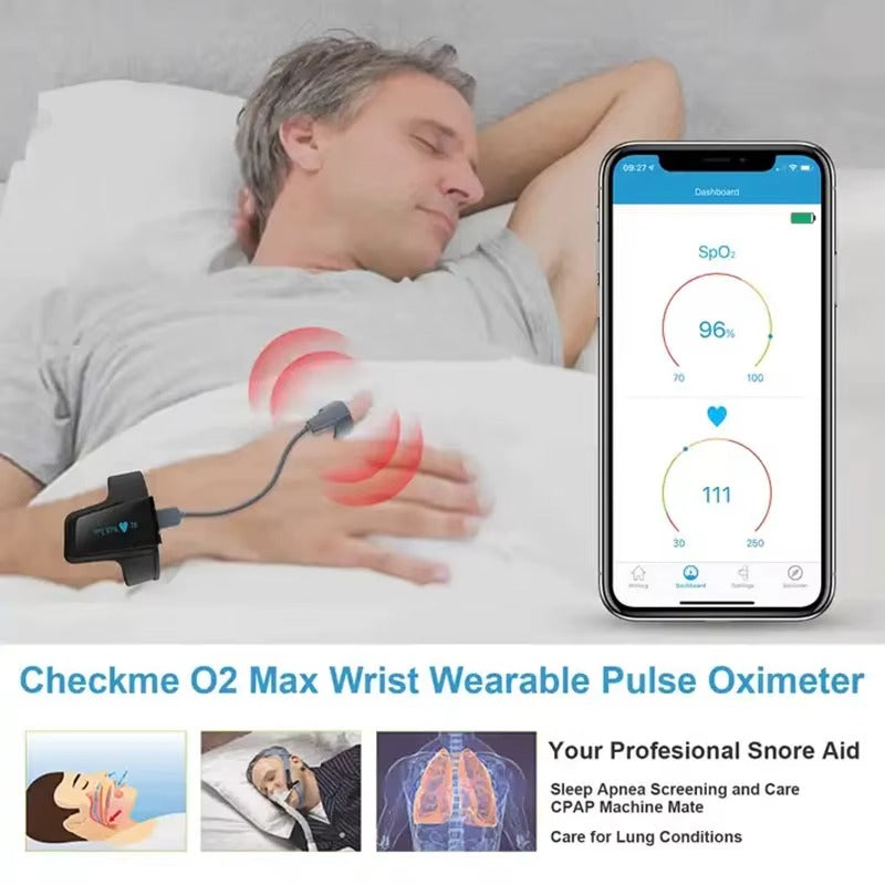 Wellue Checkme™ O2 Max Wearable Wrist Pulse Oximeter with Continuous SpO₂ & Heart Rate Monitoring 