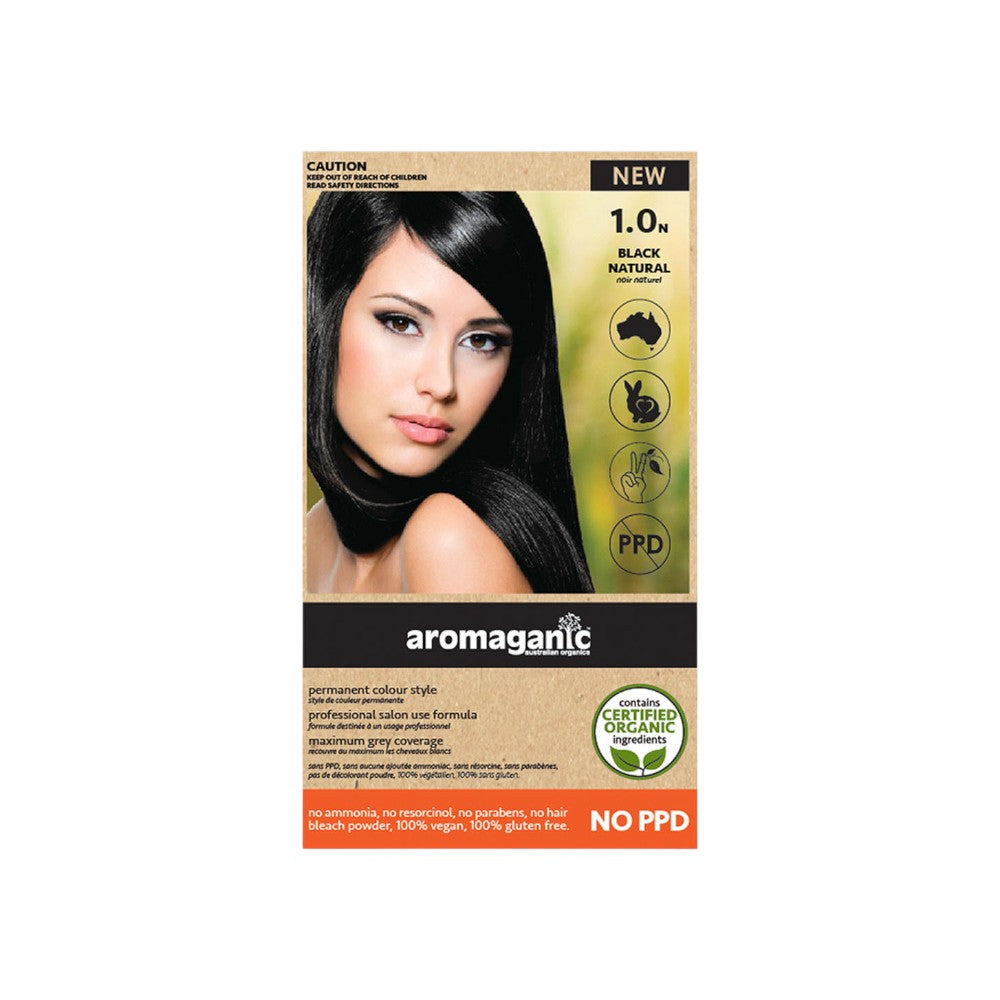 Aromaganic 1N Black organic permanent hair colour