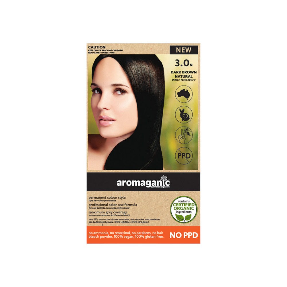 Aromaganic 3.0N Dark Brown organic vegan hair colour kit