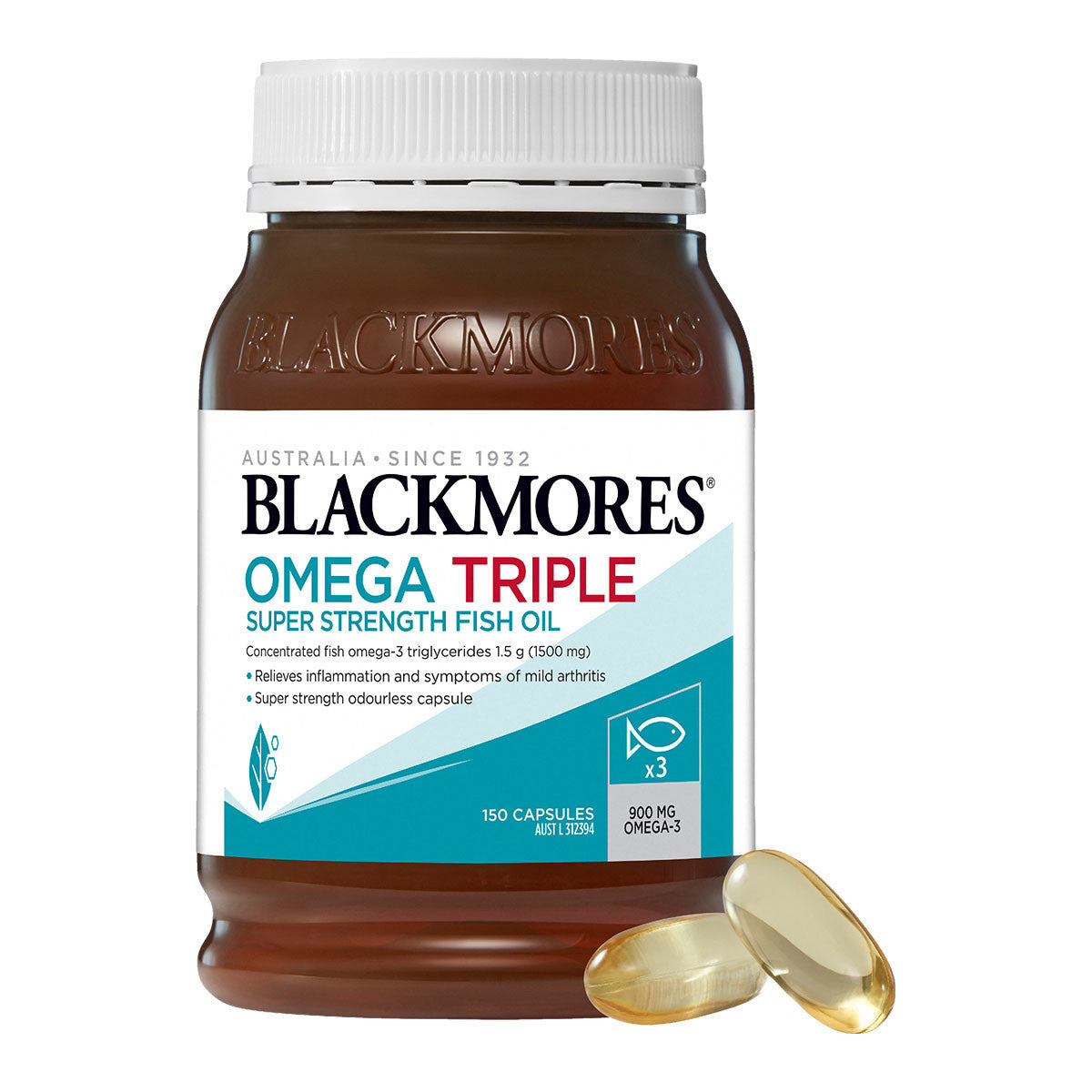 Blackmores Omega Triple Super Strength Fish Oil - 150 Capsules