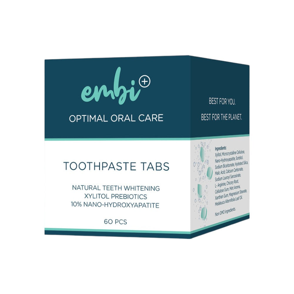 embi OOC Whitening Toothpaste Tablets - 10% Nano Hydroxyapatite | 3 Pack