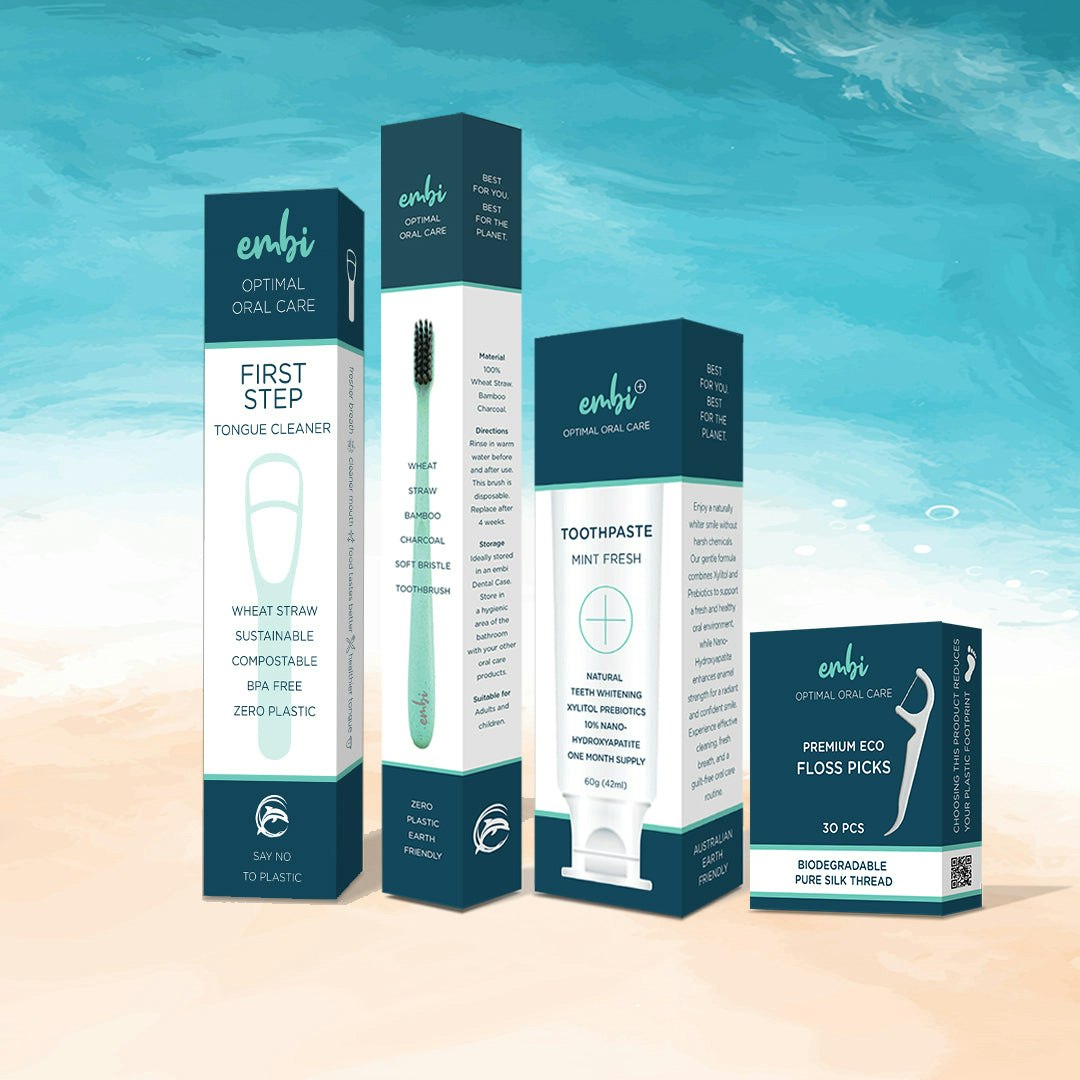 embi OOC First Step RETHINK 30 Eco Oral Care Bundle - Beginner-Friendly Complete Oral Health System