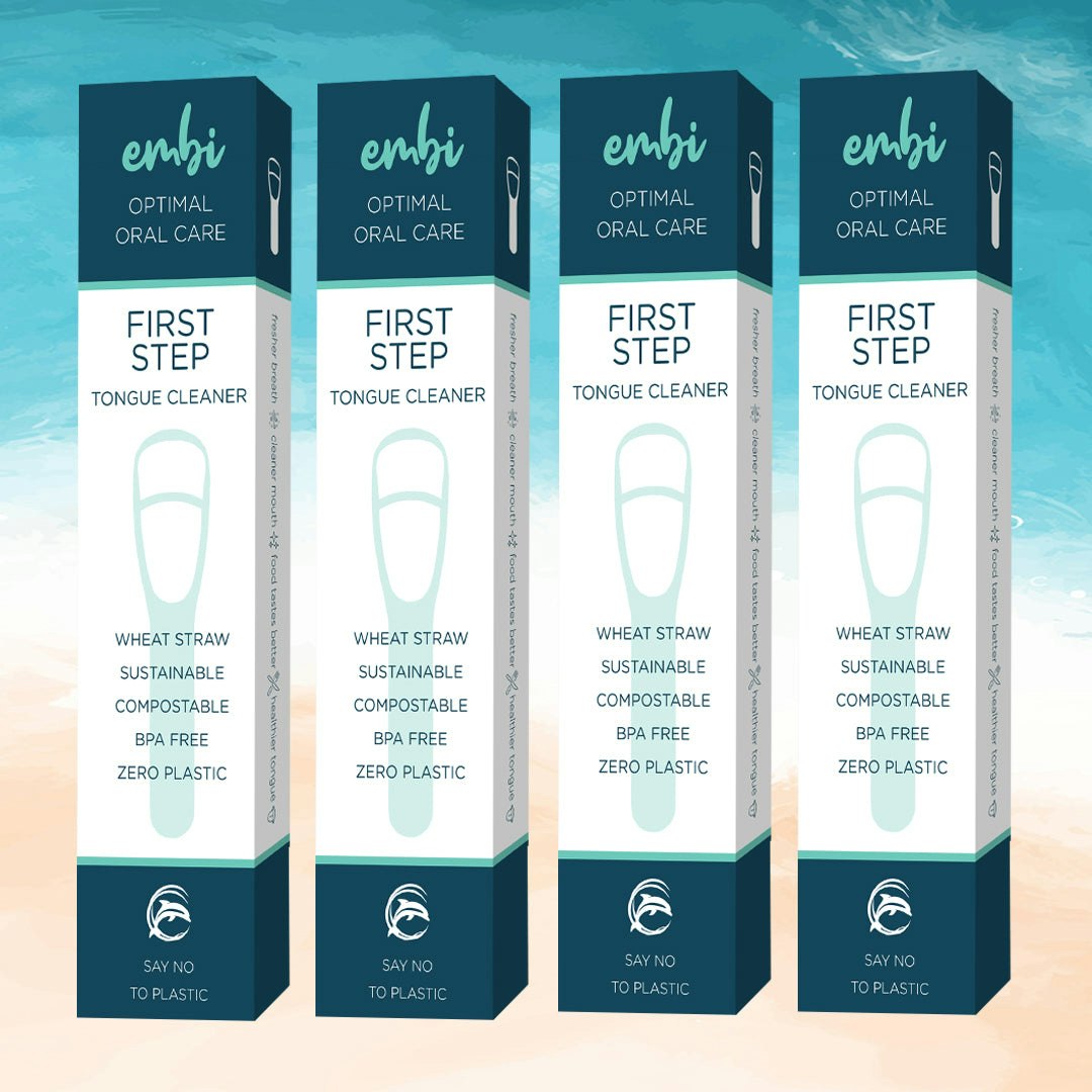 embi OOC First Step Tongue Scraper | 4 Pack Eco Disposable