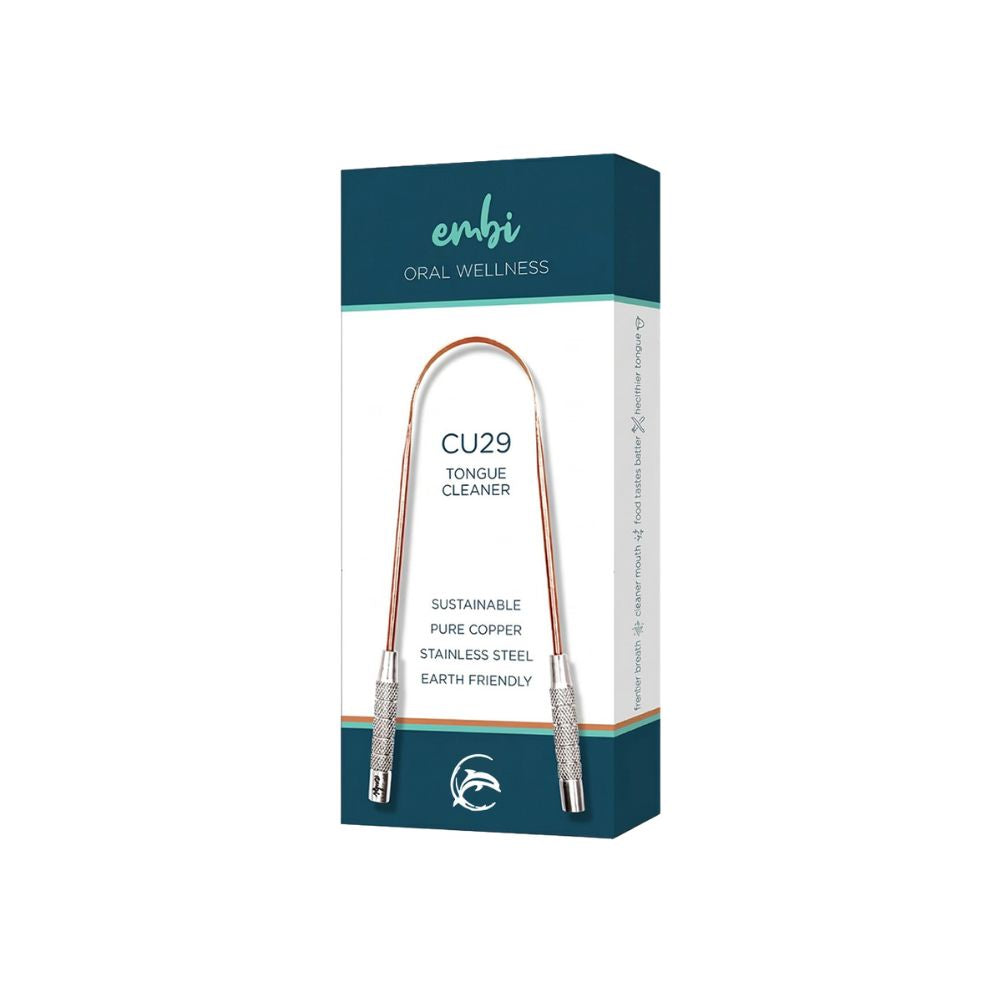 embi Oral Wellness CU29 Pure Copper Tongue Scraper - Premium Quality