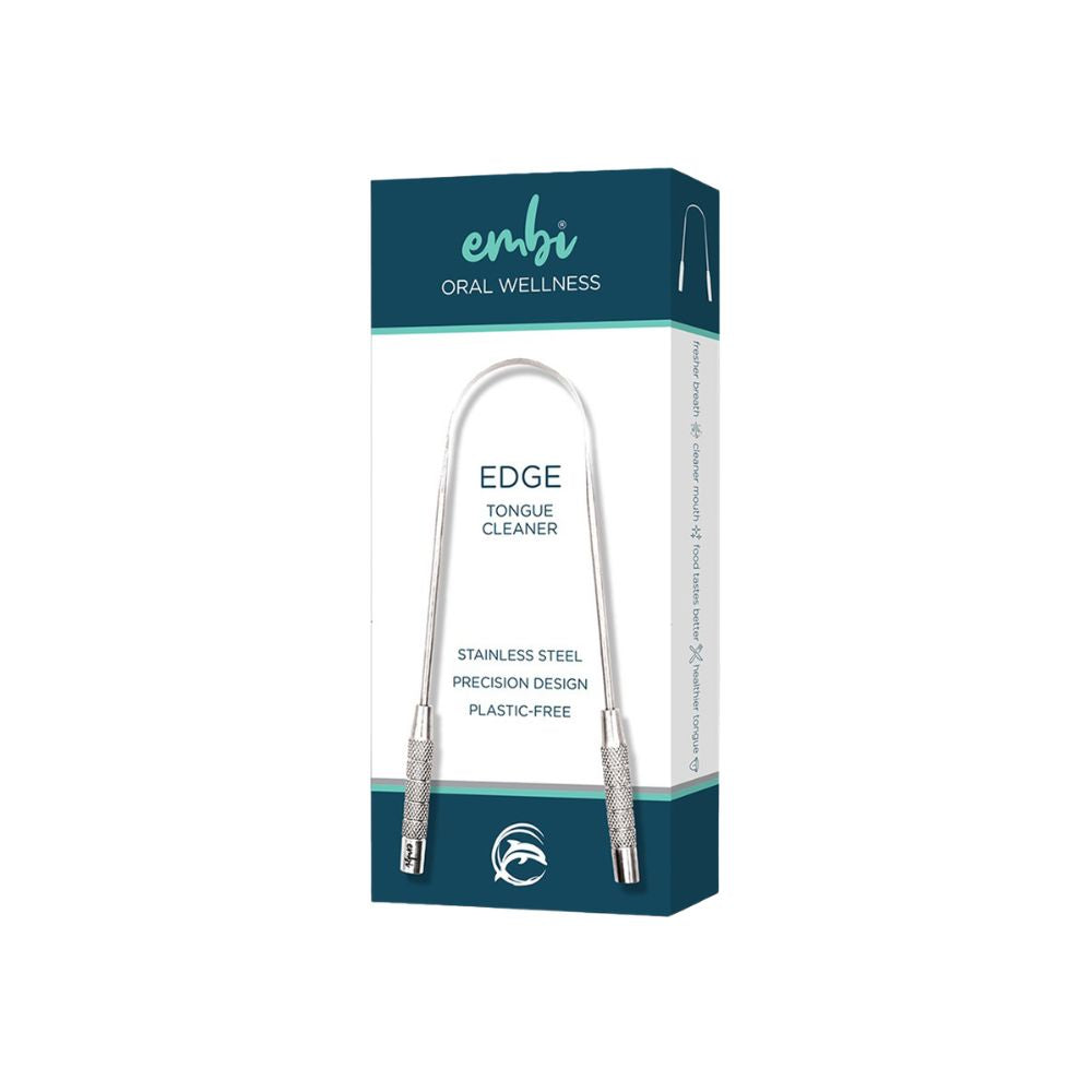 embi Oral Wellness Edge Premium Stainless Steel Tongue Scraper