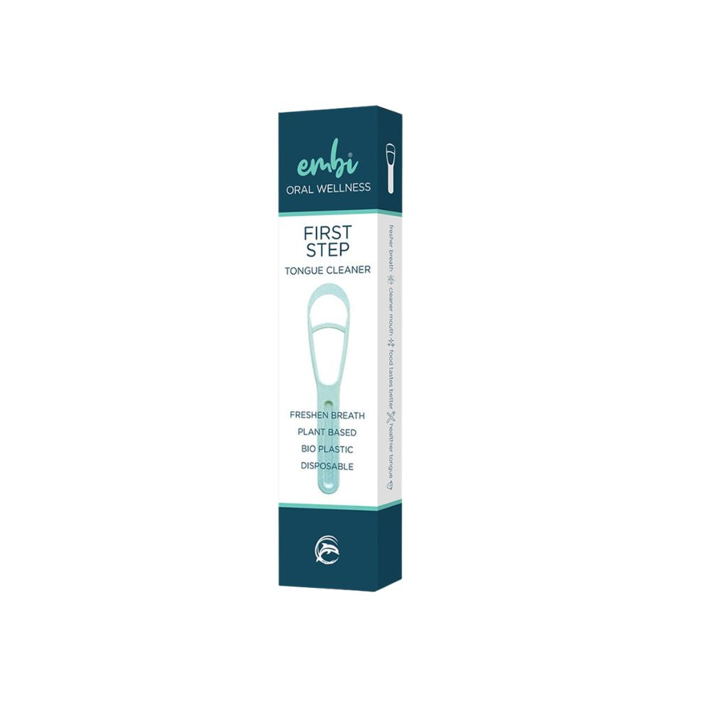 embi Oral Wellness First Step Tongue Scraper | 4 Pack Eco Disposable
