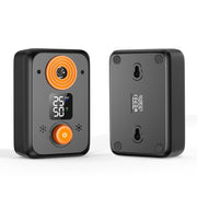 Automatic bark control device front with LED screen and back with two mounting keyholes