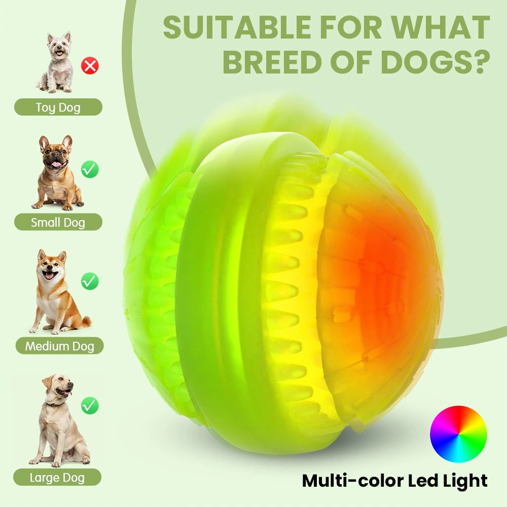 Interactive LED Dog Toy Ball – Rechargeable Floating Treat Dispenser