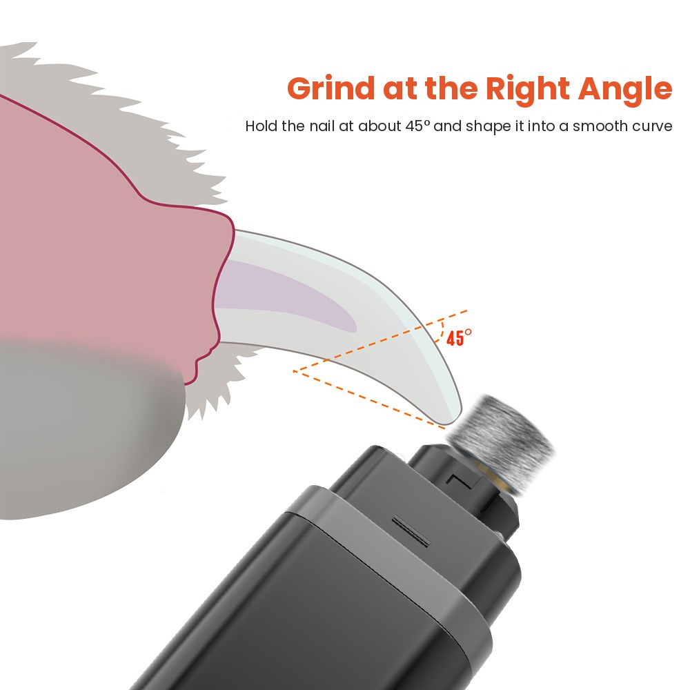 Rechargeable Pet Nail Grinder with LED Lights – 2 Speeds