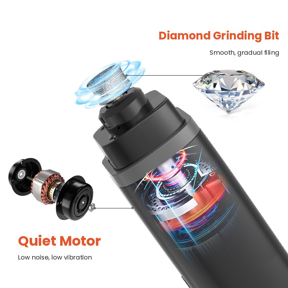 Rechargeable Pet Nail Grinder with LED Lights – 2 Speeds
