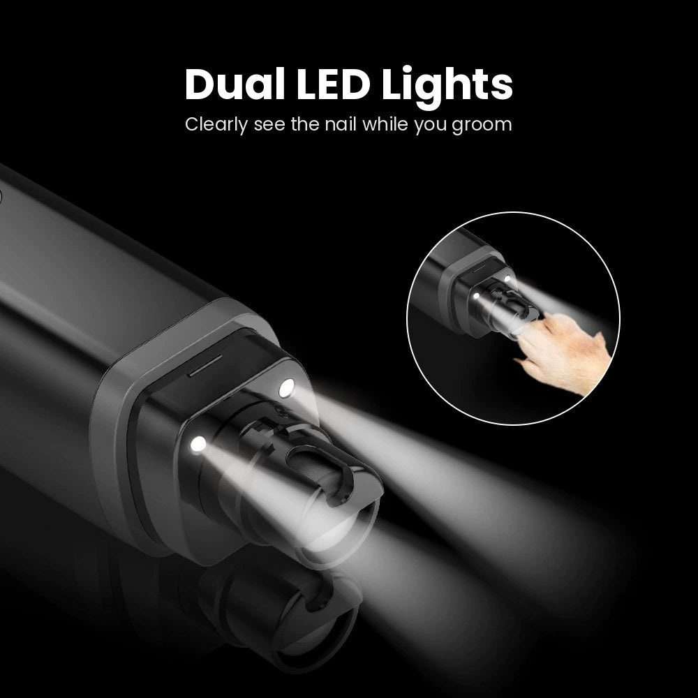 Rechargeable Pet Nail Grinder with LED Lights – 2 Speeds