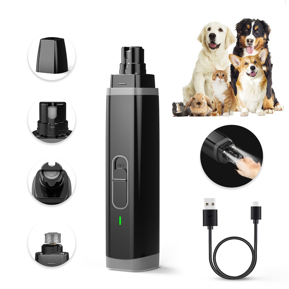 Rechargeable Pet Nail Grinder with LED Lights – 2 Speeds