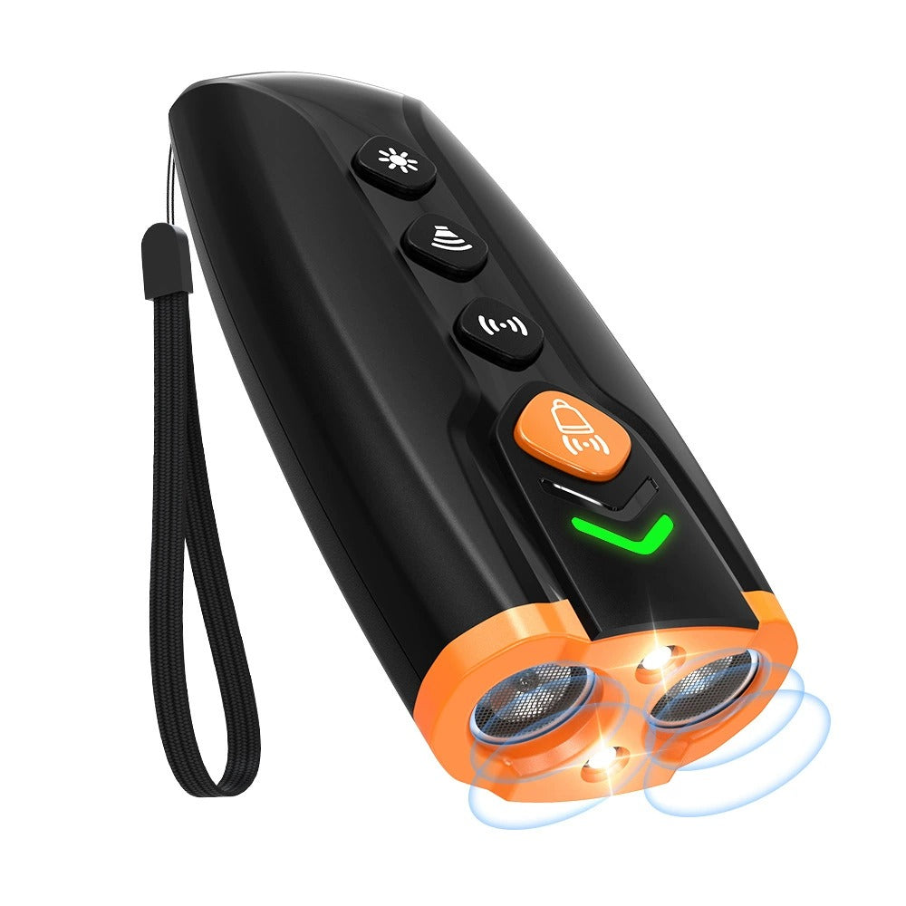 Ultrasonic Dog Trainer & Bark Deterrent – Rechargeable Handheld Device